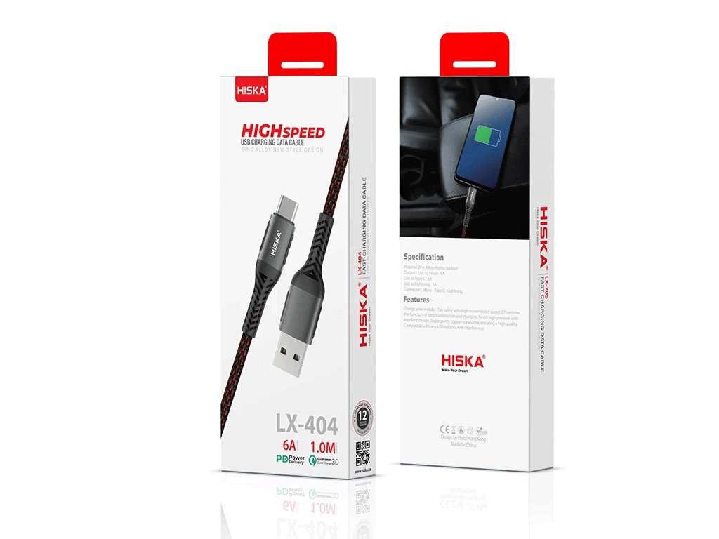کابل تبدیل USB به MicroUSB هیسکا مدل LX-404 طول 1 متر