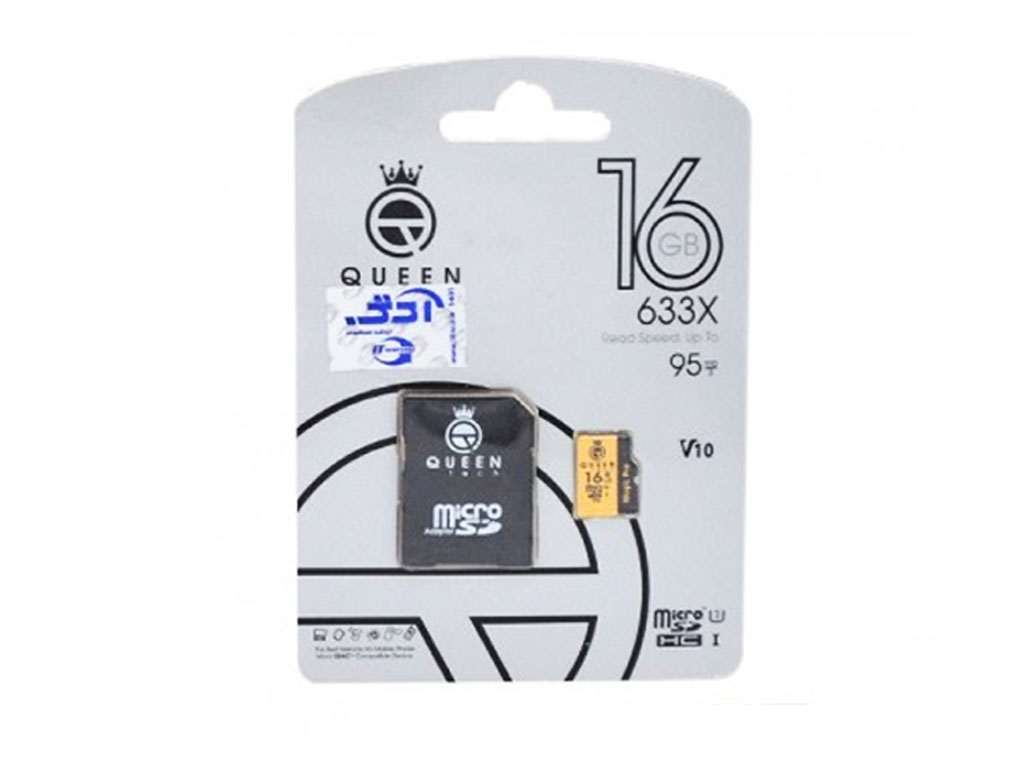 کارت حافظه کوئین تک 16G کلاس 10 سرعت 95MB/S همراه با آداپتور