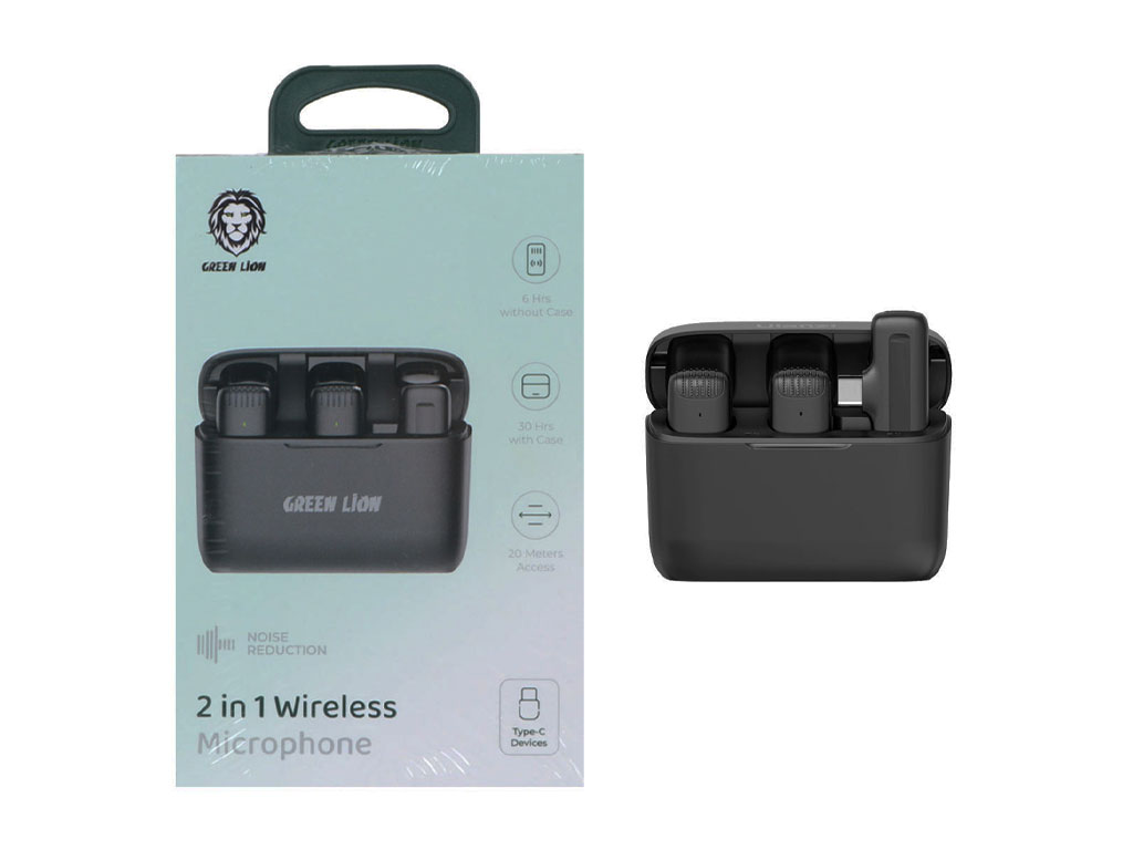 میکروفون یقه‌ای Green Lion Type-C مدل GN2WMICTYCBK