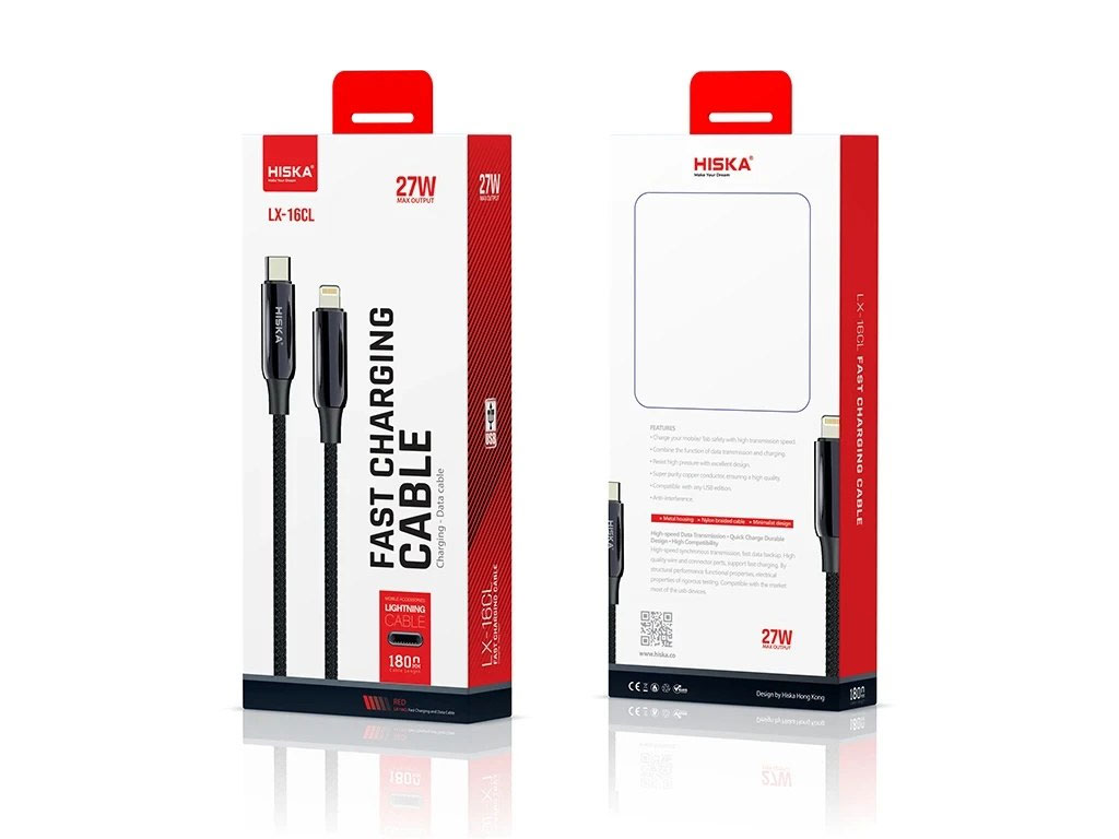 کابل تایپ سی HISKA طول 1.8 متر مدل LX-16AC