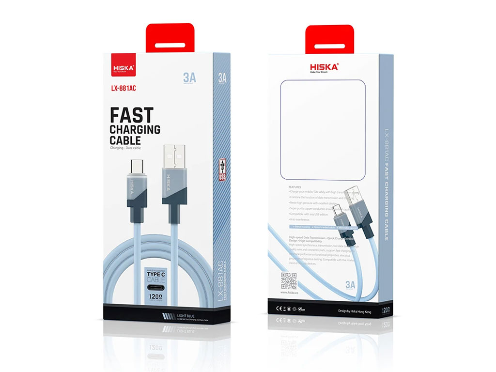 کابل تبدیل USB-C به لایتنینگ هیسکا مدل LX-881CL